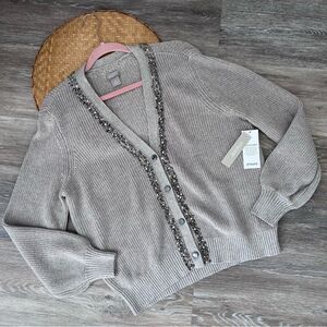 Chico’s nwt embellished cardigan sweater women’s size L